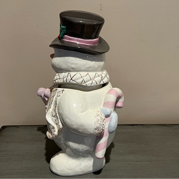 Lenox Snowman 24K trim cookie jar Christmas - Picture 2 of 10